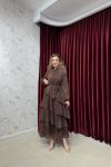BBC RUFFLE ELBİSE - KAHVE