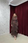 BBC RUFFLE ELBİSE - KAHVE