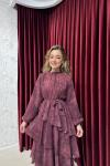 BBC RUFFLE ELBİSE - BORDO