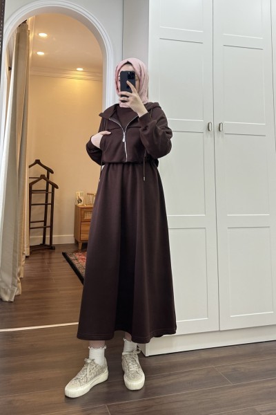 BBC SARA ELBİSE - KAHVERENGİ