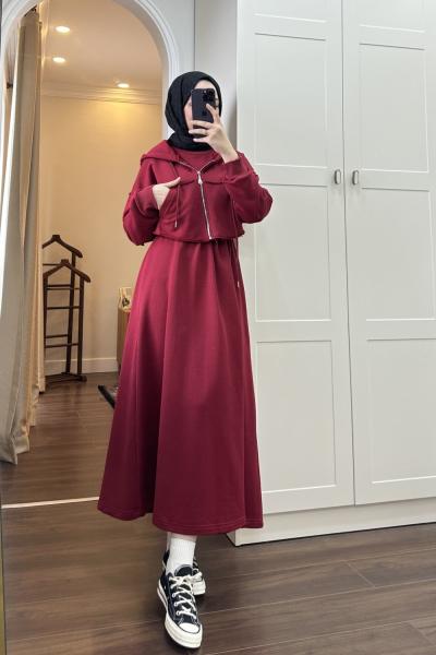 BBC SARA ELBİSE - BORDO