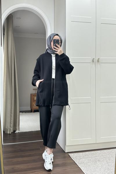 Bbc Şardonlu Üç İplik Sweat - Siyah