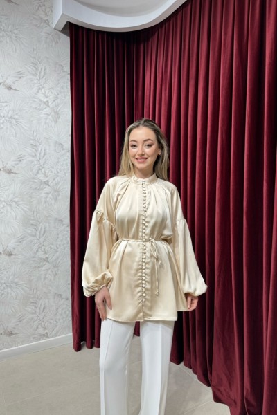 BBC SATEN GÖMLEK - KREM