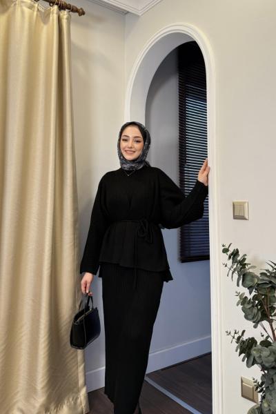 BBC SEUL HIRKALI ELBİSE - SİYAH