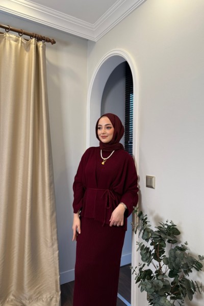 BBC SEUL HIRKALI ELBİSE - BORDO