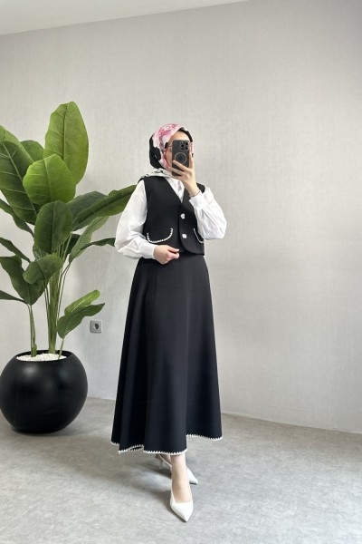 BBC SHİNE YELEKLİ TAKIM - SİYAH