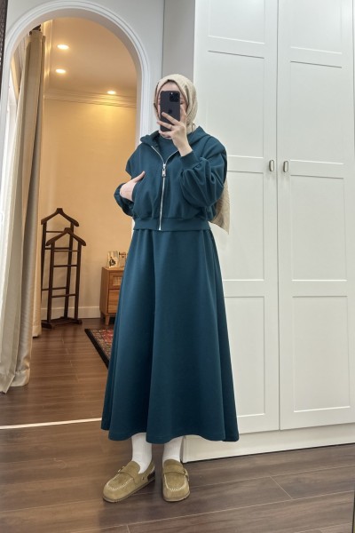 BBC SİENA ELBİSE - PETROL YEŞİLİ