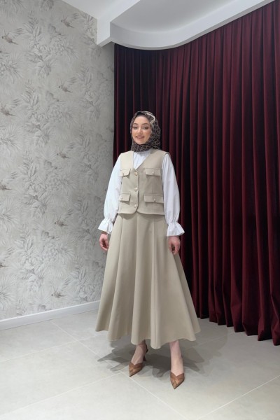 BBC SİLVER YELEKLİ TAKIM - BEJ