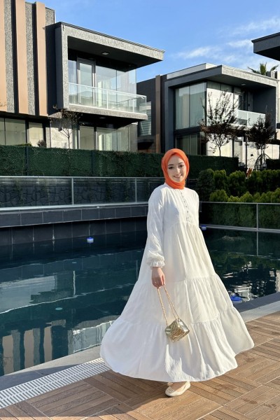 BBC SOFİA ELBİSE - BEYAZ