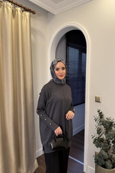 BBC SOĞUK İPLİK KAZAK - FÜME