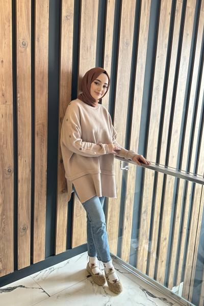 Bbc Üç İplik Şardonlu Candy Sweat - Bej