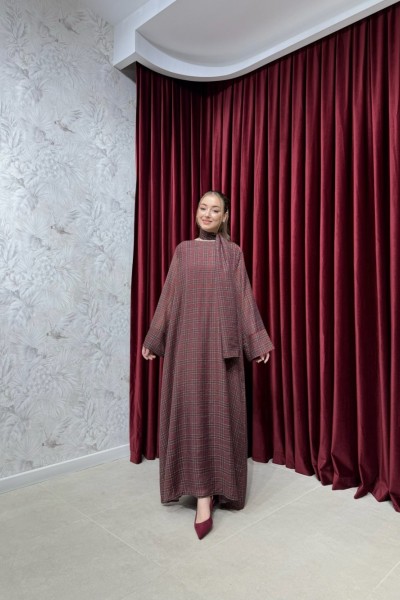 BBC VALERİNA ELBİSE - BORDO