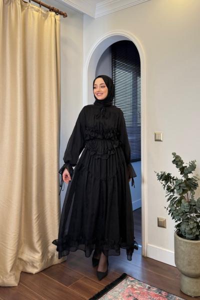 BBC VİNTAGE ELBİSE - SİYAH