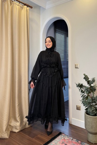 BBC VİNTAGE ELBİSE - SİYAH