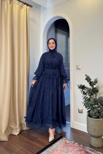 BBC VİNTAGE ELBİSE - LACİVERT