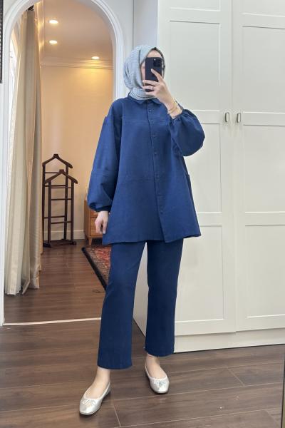 BBC VİOLE KETEN İKİLİ TAKIM - LACİVERT