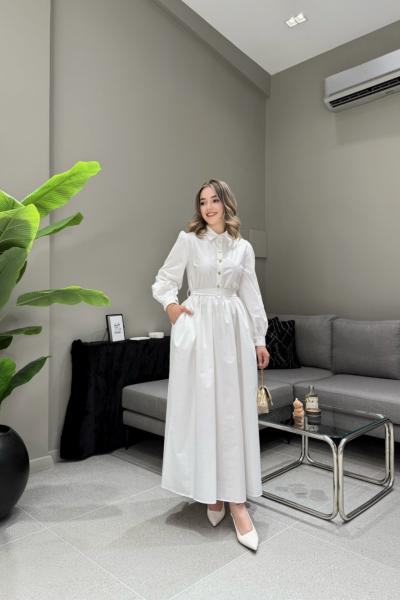 BBC VİONTA ELBİSE - BEYAZ