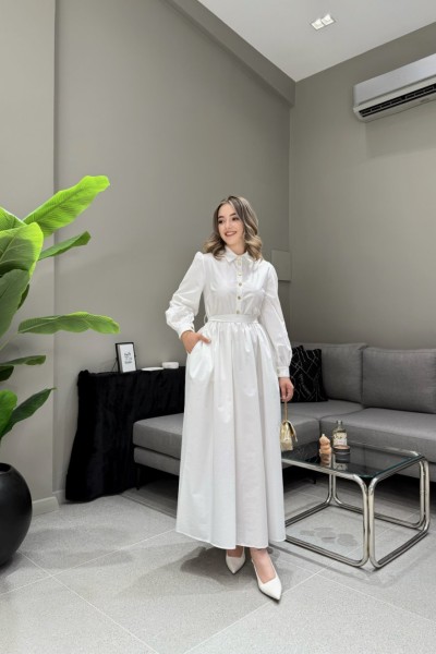 BBC VİONTA ELBİSE - BEYAZ