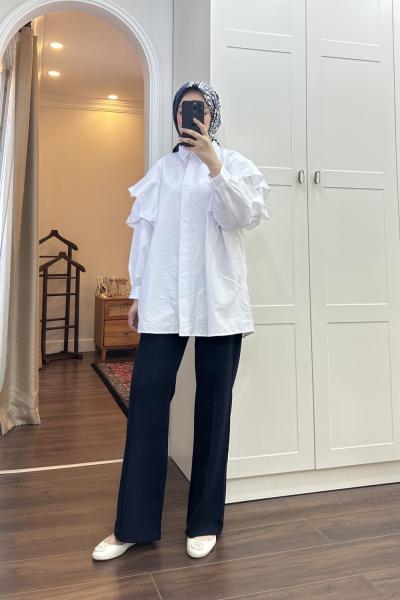 BBC VOLANLI GÖMLEK - BEYAZ