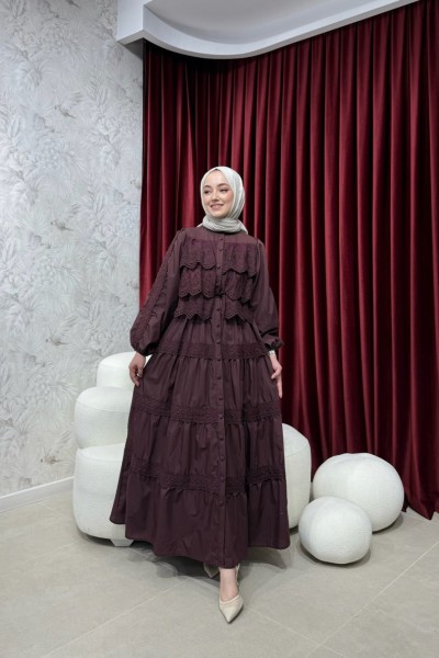 BBC WENDY ELBİSE - BORDO