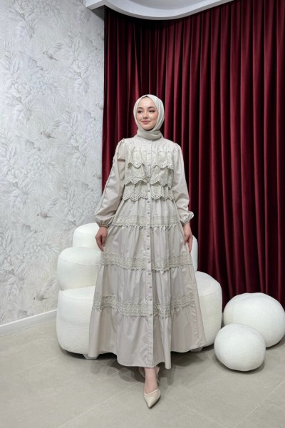 BBC WENDY ELBİSE - BEJ