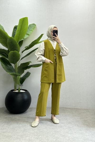 BBC YELEKLİ KETEN TAKIM - YEŞİL