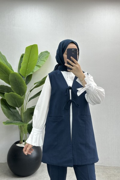 BBC YELEKLİ KETEN TAKIM - LACİVERT