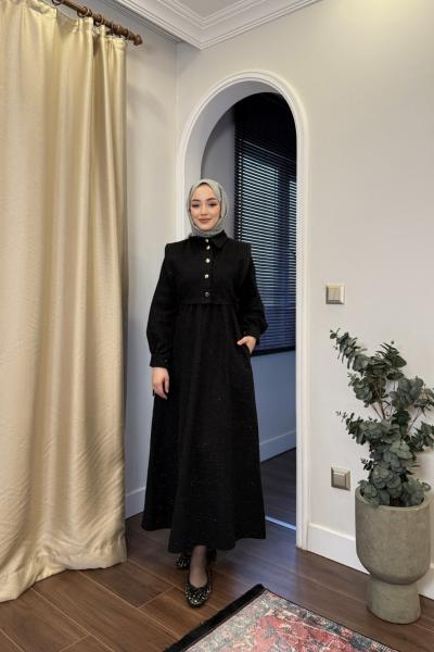 BBC YELEKLİ CHANEL ELBİSE - SİYAH