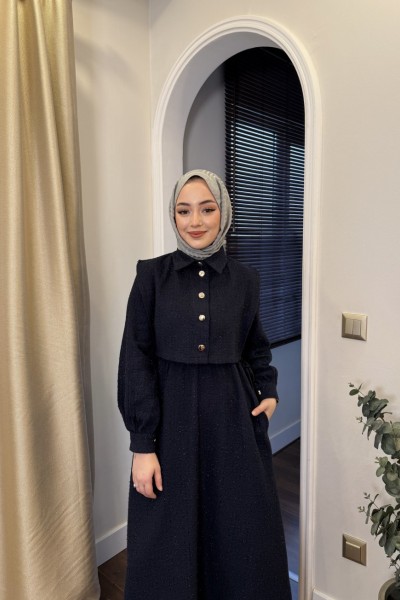 BBC YELEKLİ CHANEL ELBİSE - LACİVERT