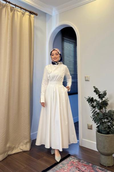 ISABELLE ELBİSE - BEYAZ