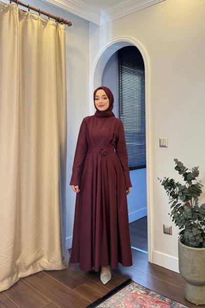 ISABELLE ELBİSE - BORDO