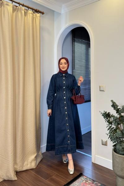 LUA DENİM ELBİSE - LACİVERT
